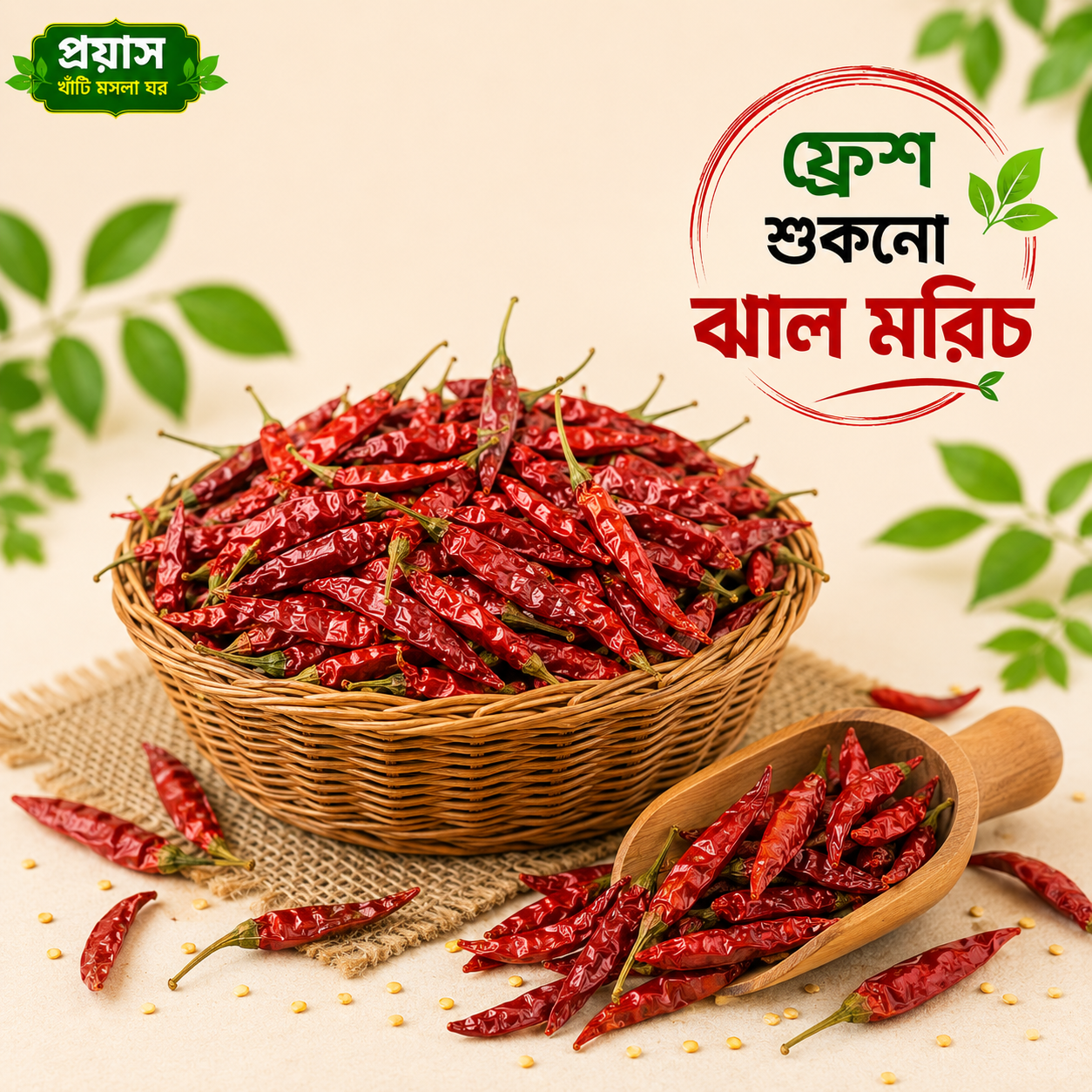 ১ নাম্বার ঝাল শুঁকনো মরিচ